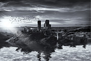 Ruins on the water landscape Photograph by Simon Bratt