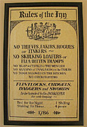 Rules of the Inn Irish Pub Sign Photograph by Melinda Saminski