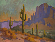 Saguaro Cactus and Apache Junction Painting by Diane McClary