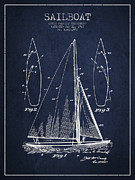 Sailboat Patent Drawing From 1927 Digital Art by Aged Pixel