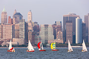 Sailboats on the Hudson I Photograph by Clarence Holmes