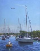 Sailing Boats At Christchurch Harbour Painting by Martin Davey