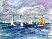 Sailing day Painting by Clara Sue Beym