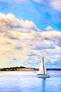 Sailing On A Beautiful Day In Boston Harbor Photograph by Mark Tisdale