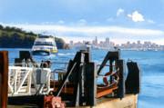 San Francisco Tiburon Ferry Painting by Mary Helmreich