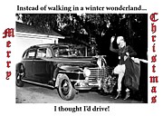 Santa's Helper With Car Not Reindeer Christmas Greeting Card Photograph by Communique Cards