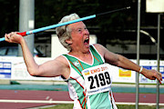 Senior Female Athlete Throws Javelin Photograph by Science Photo Library