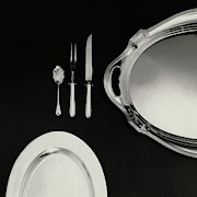 Serving Dishes And Utensils Photograph by Herbert Matter