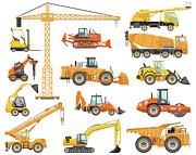 Set Of Detailed Heavy Construction And Digital Art by Alexyustus