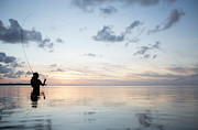 Silhouette Of Woman Fishing Photograph by Chris Ross