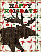Simple Living Holiday Moose Painting by Michael Mullan
