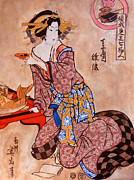Sipping Sondra Painting by Tom Roderick