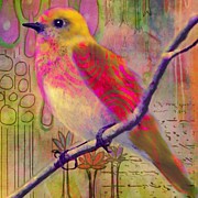 Sittin Pretty  #birdart #mixedmediaart Photograph by Robin Mead