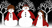 Snow Family Digital Art by Andee Design