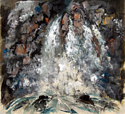 Splashing Waterfall Painting by Anthony Coulson