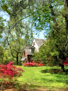 Spring - Suburban House With Azaleas Photograph by Susan Savad Spring - Suburban House With Azaleas Photograph by Susan Savad