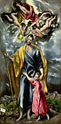 Saint Joseph And The Christ Child Painting by El Greco