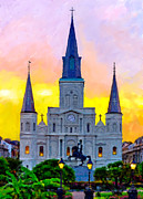 St. Louis Cathedral at Sunset Photograph by James Gamble
