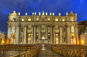 St Peter's Basilica 4.0 Blue Hour Photograph by Yhun Suarez