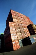 Stacked Container Cargo Crates Photograph by Science Photo Library