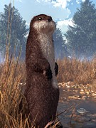 Standing Otter Digital Art by Daniel Eskridge Standing Otter Digital Art by Daniel Eskridge