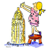 Stanford Hoover Tower Building Blocks Painting by Diane Thornton