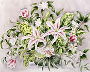 Still life with Lilies Painting by Alison Cooper