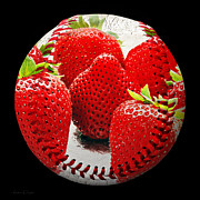 Strawberries Baseball Square Photograph by Andee Design