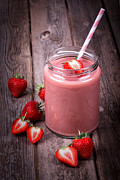 Strawberry smoothie Photograph by Jane Rix