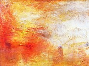 Sun Setting Over A Lake Painting by William Turner Sun Setting Over A Lake Painting by William Turner
