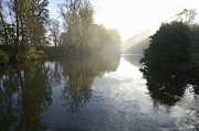 Sunbeams on Orb river by morning mist Photograph by Sami Sarkis Photography