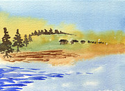 Sunrise by the Lake Painting by Beverly Claire Kaiya