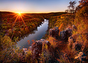 Sunset At Paint-Rock Bluff Photograph by Robert Charity