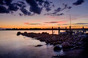 Sunset on the Rocks - Stonington Point Photograph by Kirkodd Photography Of New England