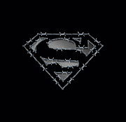 Superman - Barbed Wire Digital Art by Brand A