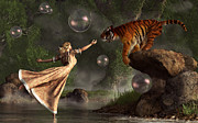 Surreal Tiger Bubble Waterdancer Dream Digital Art by Daniel Eskridge