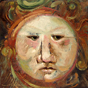 Suspicious Moonface Painting by Randy Wollenmann