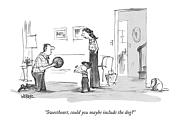 Sweetheart, Could You Maybe Include The Dog? Drawing by Robert Weber