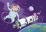 Tea Time Space Walk Painting by Martin Davey
