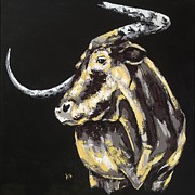 Texas Longhorn Painting by Konni Jensen