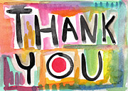 Thank You Card- Watercolor Greeting Card Painting by Linda Woods