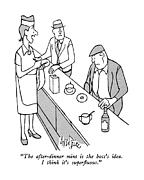 The After-dinner Mint Is The Boss's Idea Drawing by George Price