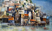 The City At Waters Edge Painting by Anthony Coulson