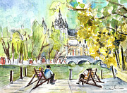 The City Park In Budapest 01 Painting by Miki De Goodaboom