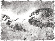 The Creation Of Adam Digital Art by Stefano Senise The Creation Of Adam Digital Art by Stefano Senise