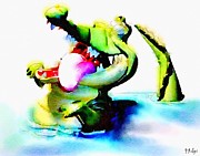 The croco Painting by HELGE Art Gallery The croco Painting by HELGE Art Gallery