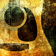 The Edgy Abstract Guitar Square Digital Art by Andee Design