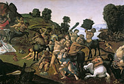 The Fight Between The Lapiths And The Centaurs, Detail Of Centaurs Attacking The Lapiths C.1490s Photograph by Piero di Cosimo