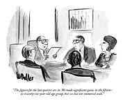 The Figures For The Last Quarter Are In Drawing by Warren Miller
