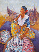 The Fisherwoman Painting by Jyotika Shroff